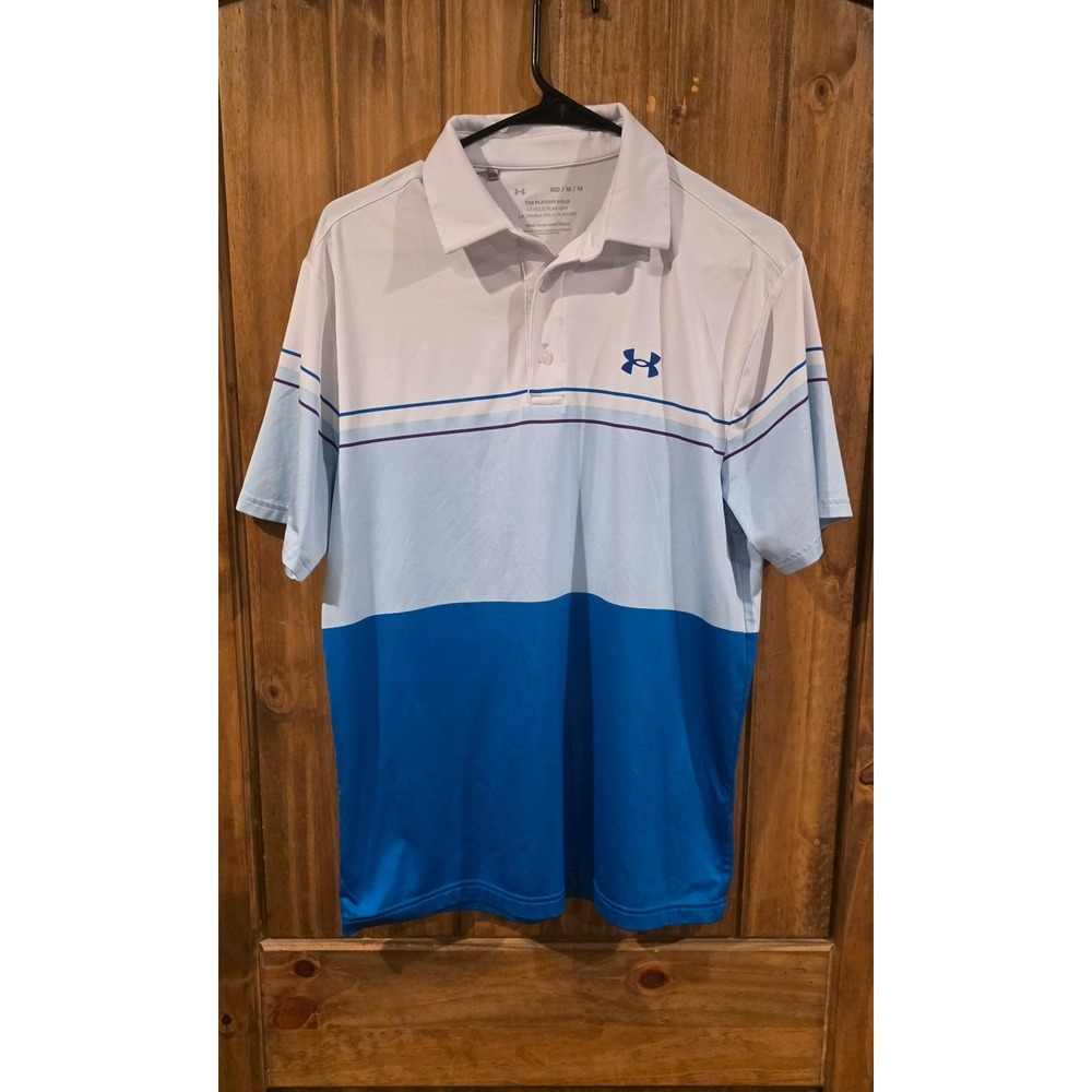 Under Armour Playoff 2.0 Block Fade Polo Shirt‎ Mens M Multicolor Short Sleeve